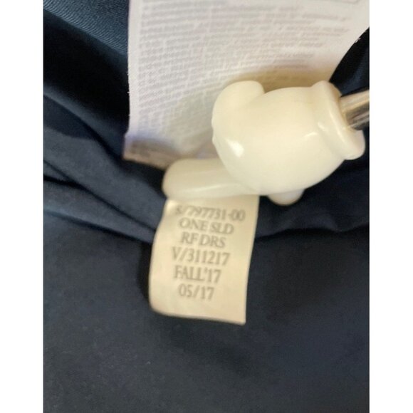 Banana Republic Sheath Dress Womens 14 Blue Brown Plaid Single Ruffle Shoulder - Picture 10 of 10